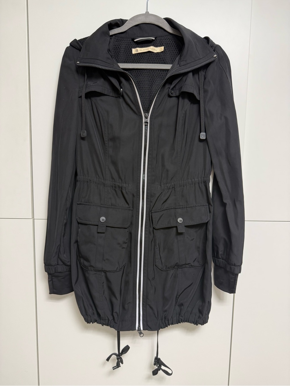 blanc noir  size S women Black Hooded Utility Anorak Jacket